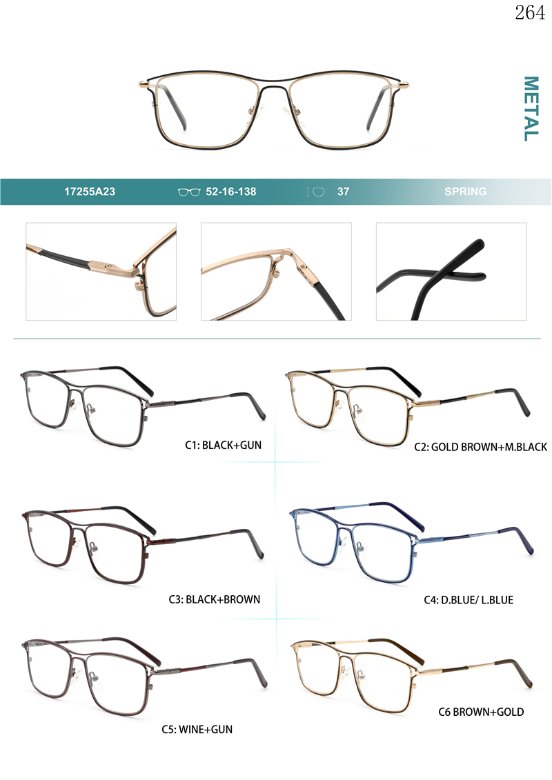 Dachuan Optical 17255A23 China Supplier Unique Design Metal Optical Frame with Double Color (1)