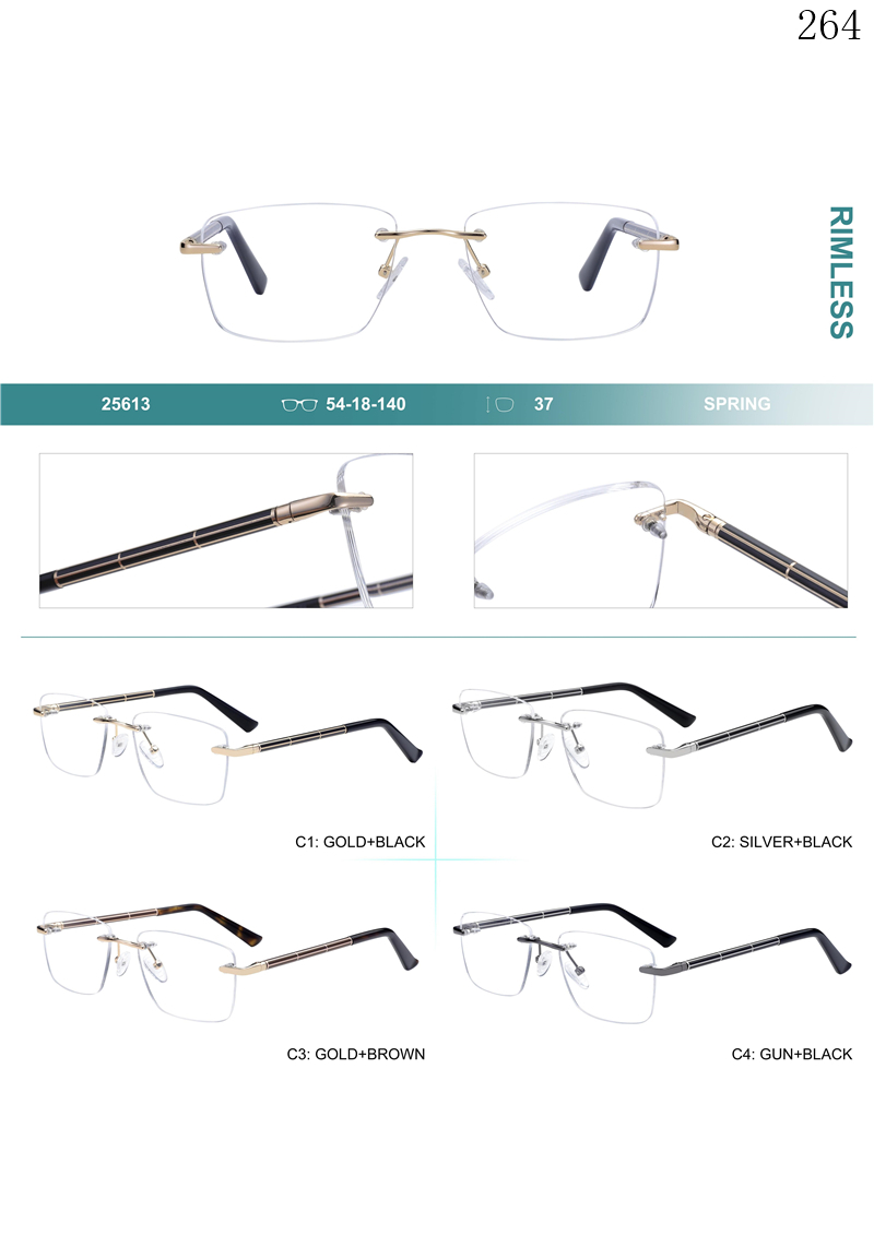 Dachuan Optical 256013 China Supplier Best Selling Rimless Spectacle Frames with Colorful Legs (1)