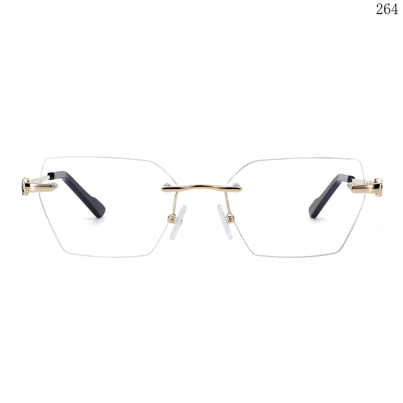 Dachuan Optical 256014 China Supplier Old Fashion Rimless Spectacle Frames with High Quality (2)