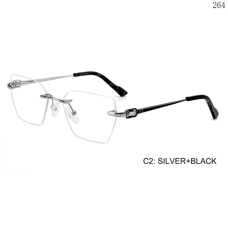 Dachuan Optical 256014 China Supplier Old Fashion Rimless Spectacle Frames with High Quality (7)