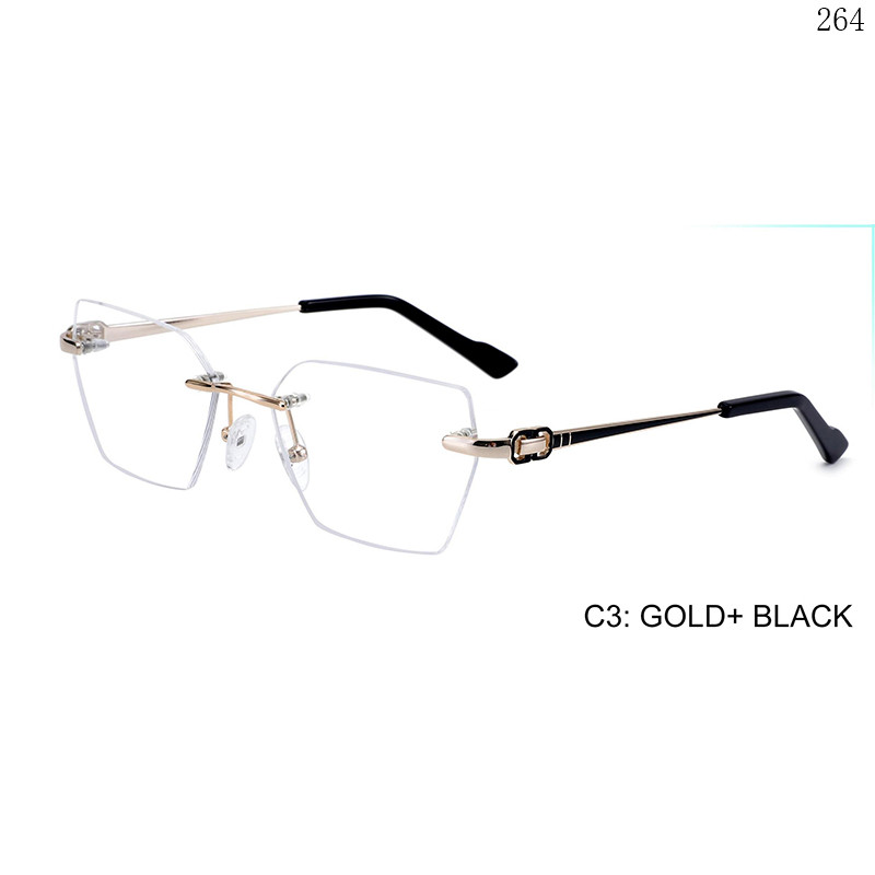 Dachuan Optical 256014 China Supplier Old Fashion Rimless Spectacle Frames with High Quality (8)