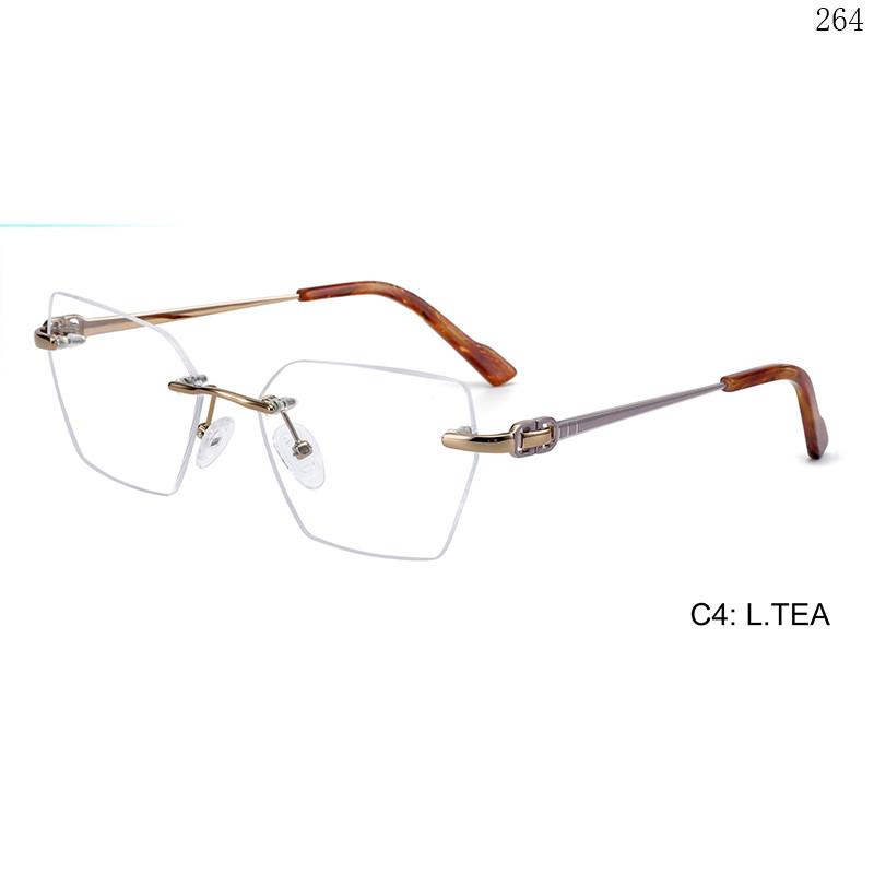 Dachuan Optical 256014 China Supplier Old Fashion Rimless Spectacle Frames with High Quality (9)