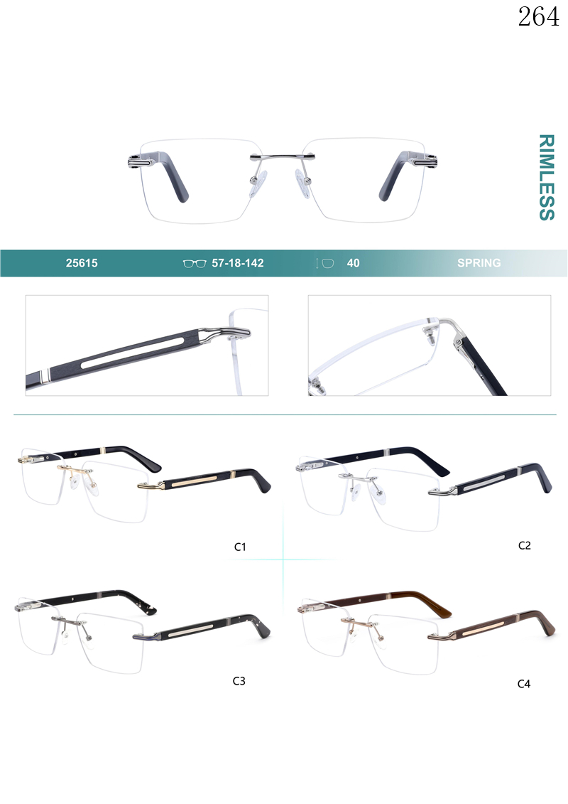 Dachuan Optical 256015 China Supplier High End Rimless Spectacle Frames with Special Legs (1)