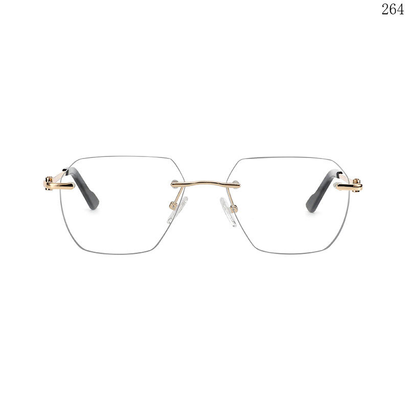 Dachuan Optical 256017 China Supplier Simple Design Rimless Spectacle Frames with Trendy Shapes (2)