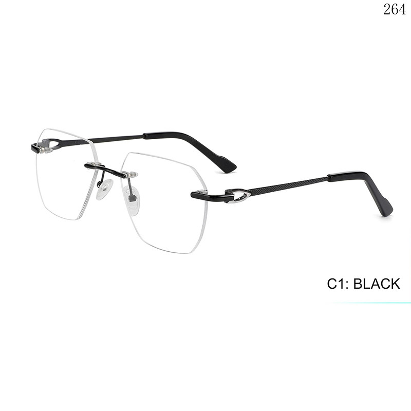 Dachuan Optical 256017 China Supplier Simple Design Rimless Spectacle Frames with Trendy Shapes (6)