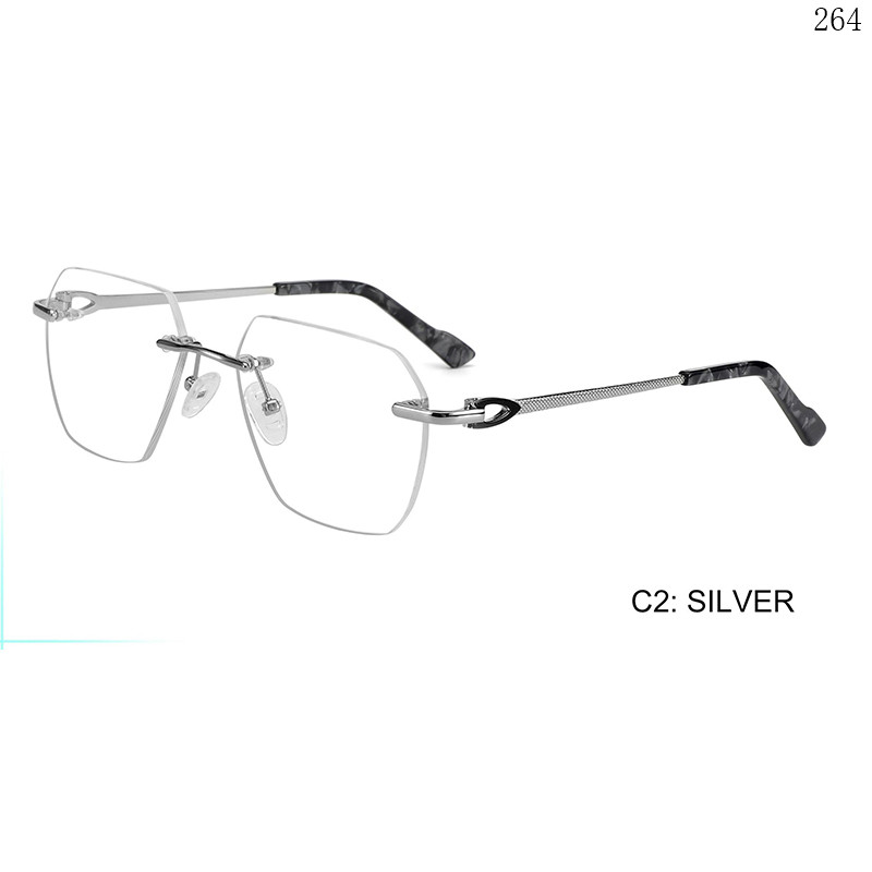 Dachuan Optical 256017 China Supplier Simple Design Rimless Spectacle Frames with Trendy Shapes (7)