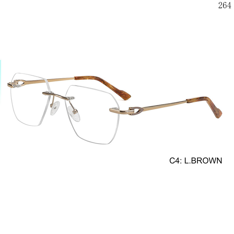 Dachuan Optical 256017 China Supplier Simple Design Rimless Spectacle Frames with Trendy Shapes (9)