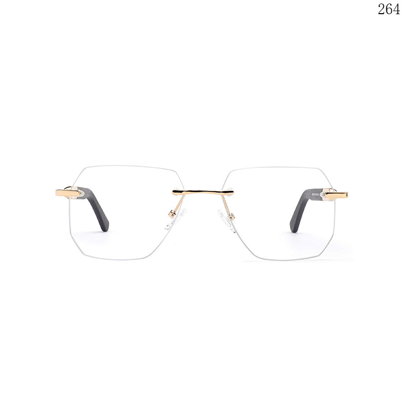 Dachuan Optical 256018 China Supplier New Arrive Rimless Spectacle Frames with Double Color (2)