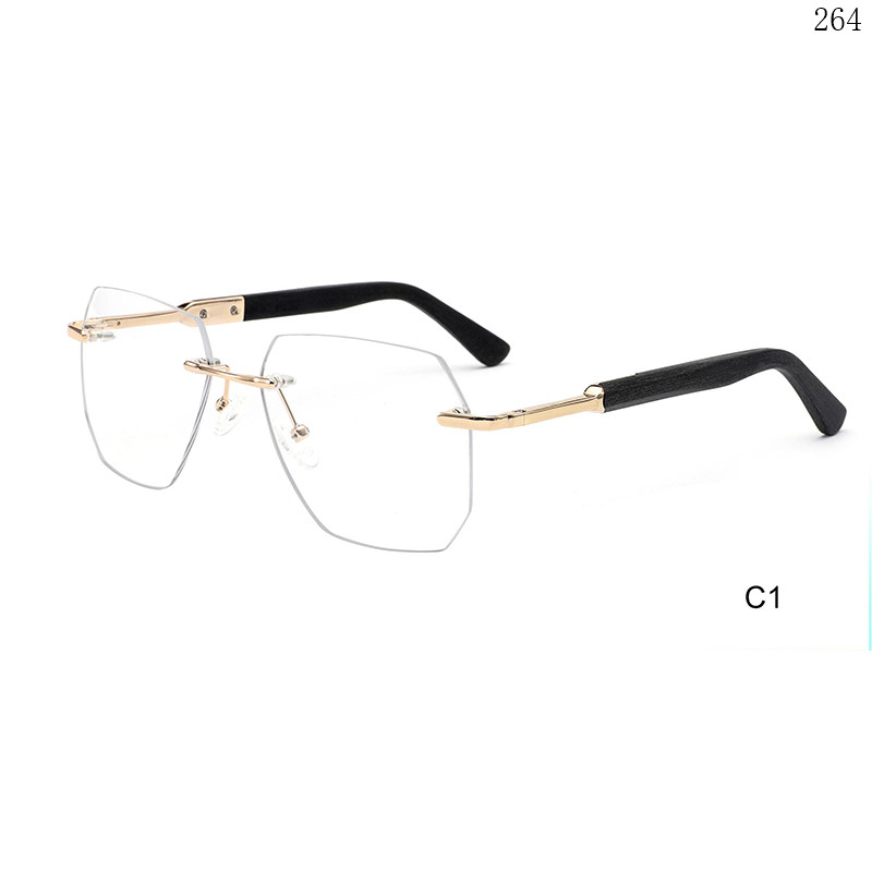 Dachuan Optical 256018 China Supplier New Arrive Rimless Spectacle Frames with Double Color (6)