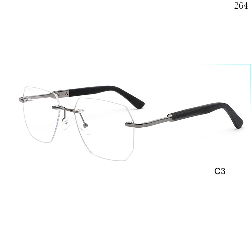 Dachuan Optical 256018 China Supplier New Arrive Rimless Spectacle Frames with Double Color (8)