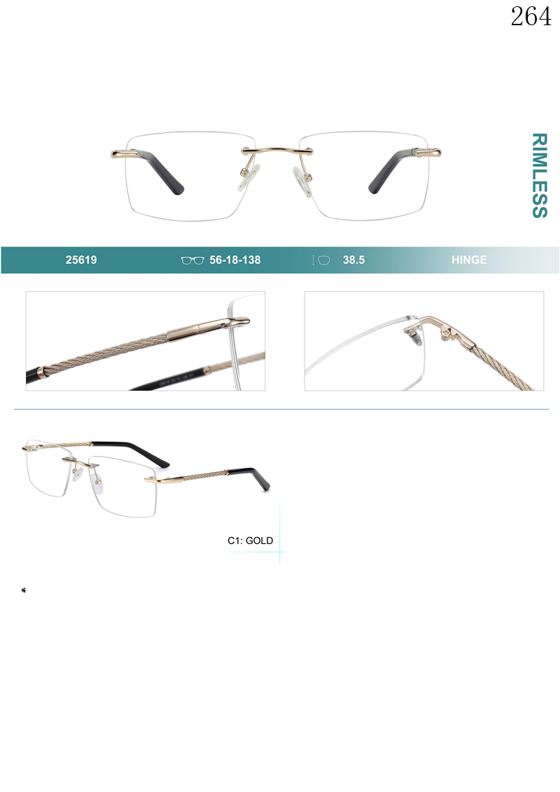 Dachuan Optical 256019 China Supplier New Futuristic Rimless Spectacle Frames with Logo Branding (1)