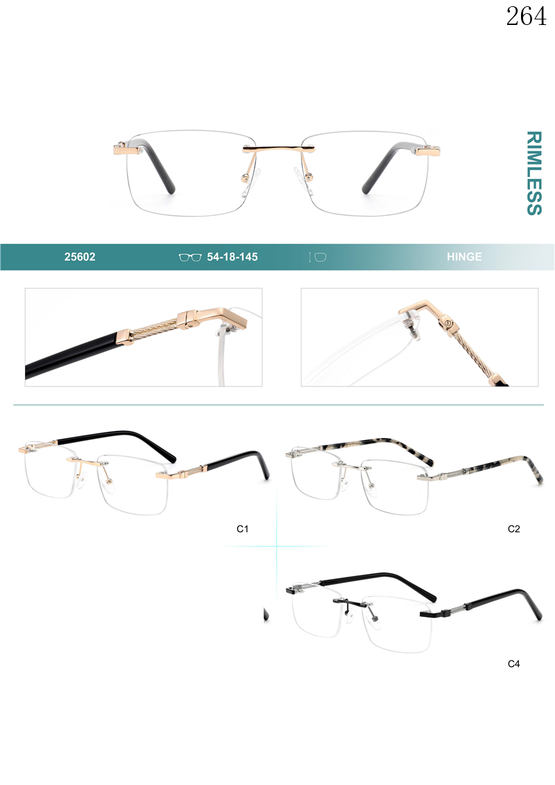 Dachuan Optical 25602 China Supplier Fashionable Design Rimless Optical Frame with Designed (1)