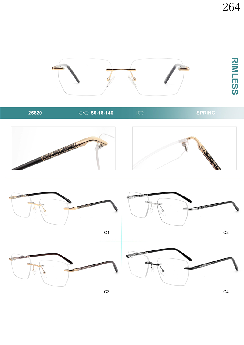 Dachuan Optical 256020 China Supplier Good Quality Rimless Spectacle Frames with Custom Logo (1)