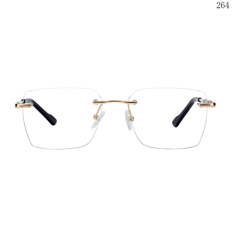 Dachuan Optical 256021 China Supplier New Coming Rimless Spectacle Frames with Designed (2)