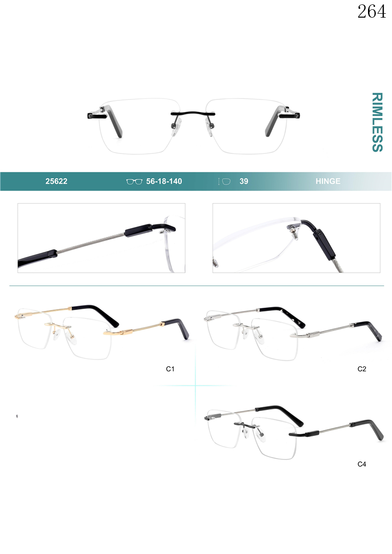 Dachuan Optical 256022 China Supplier New Coming Rimless Eyewear Frames with Multiple Colors (1)