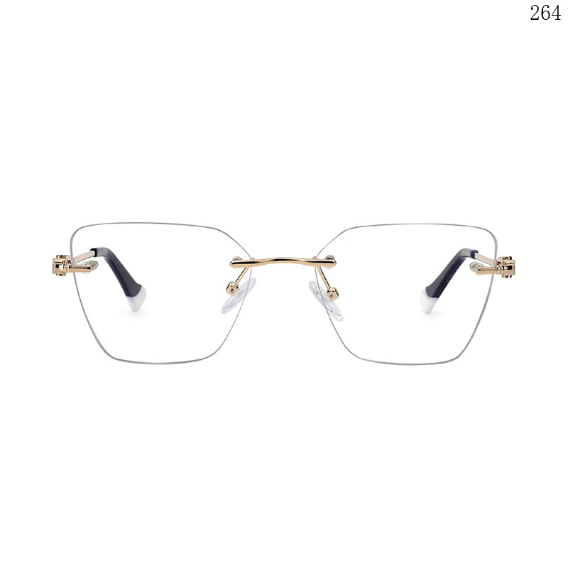 Dachuan Optical 256023 China Supplier High Quality Rimless Eyewear Frames with Pattern Legs (2)