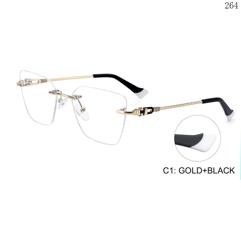 Dachuan Optical 256023 China Supplier High Quality Rimless Eyewear Frames with Pattern Legs (6)