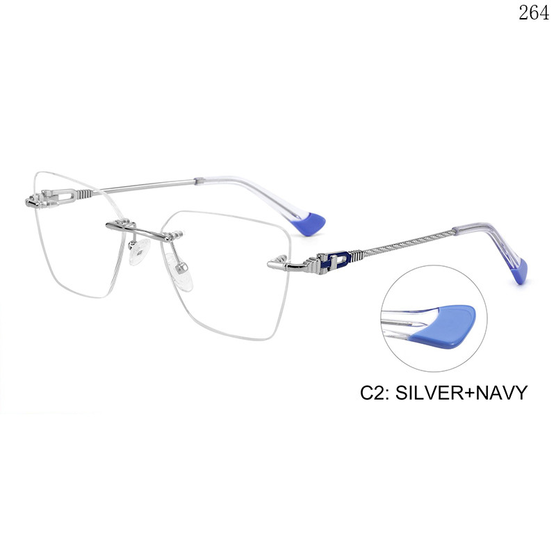 Dachuan Optical 256023 China Supplier High Quality Rimless Eyewear Frames with Pattern Legs (7)