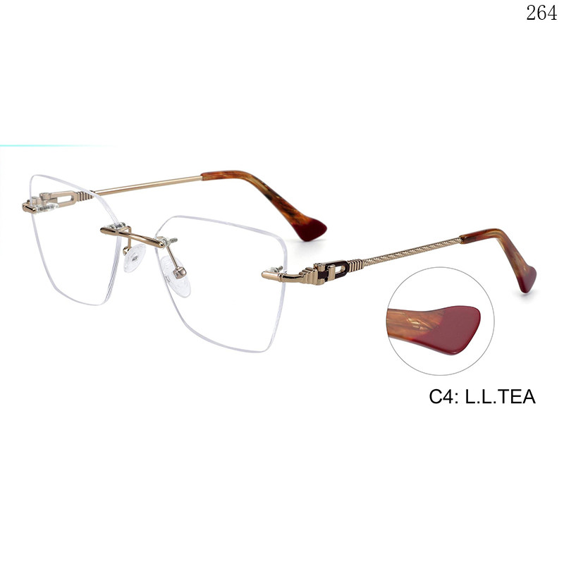 Dachuan Optical 256023 China Supplier High Quality Rimless Eyewear Frames with Pattern Legs (9)