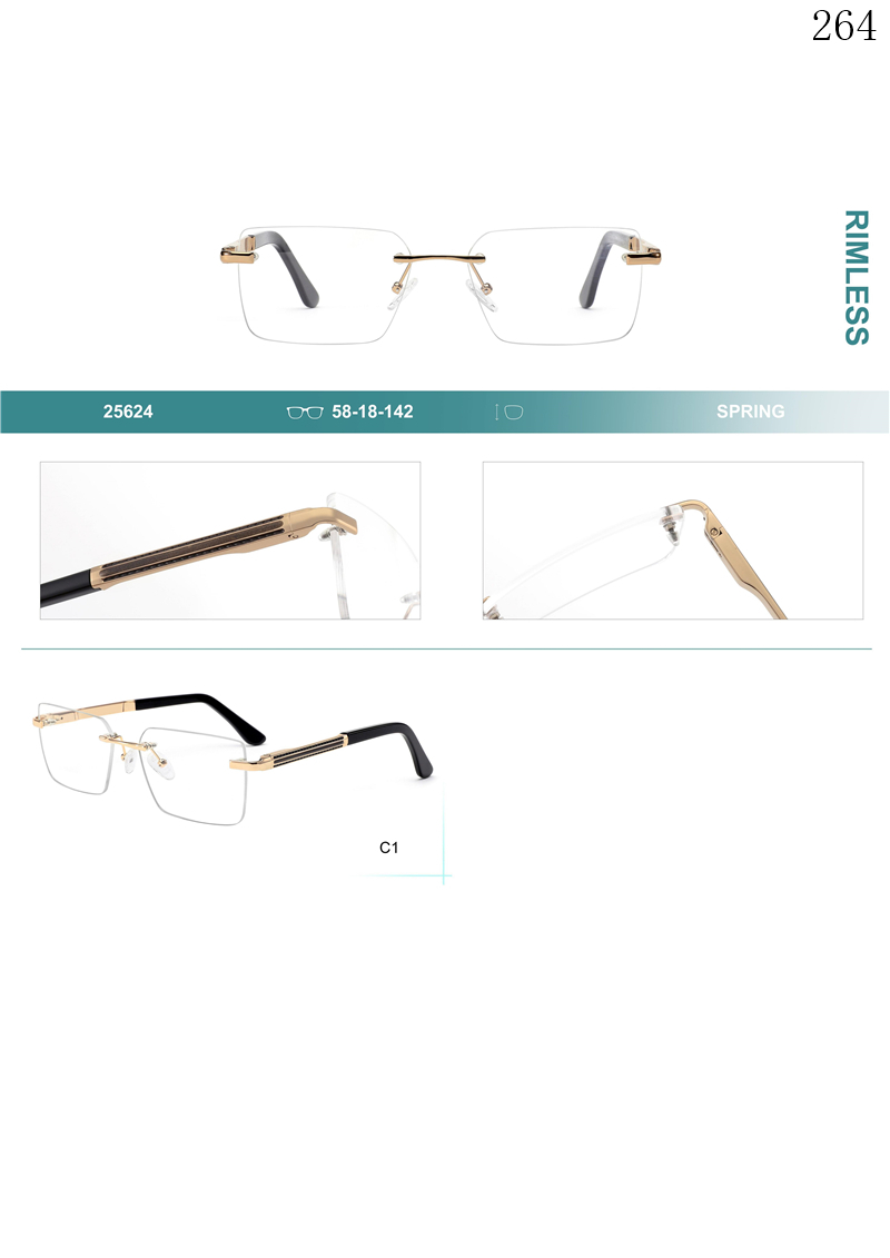 Dachuan Optical 256024 China Supplier New Design Rimless Eyewear Frames with Metal Hinge (1)