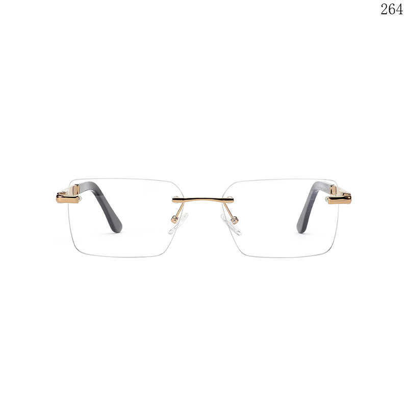 Dachuan Optical 256024 China Supplier New Design Rimless Eyewear Frames with Metal Hinge (2)