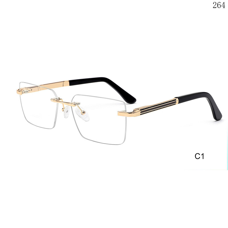 Dachuan Optical 256024 China Supplier New Design Rimless Eyewear Frames with Metal Hinge (6)