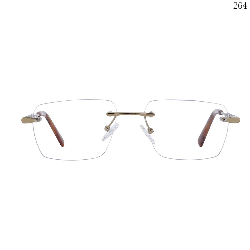 Dachuan Optical 256026 China Supplier New Design Rimless Eyewear Frames with Metal Hinge (2)