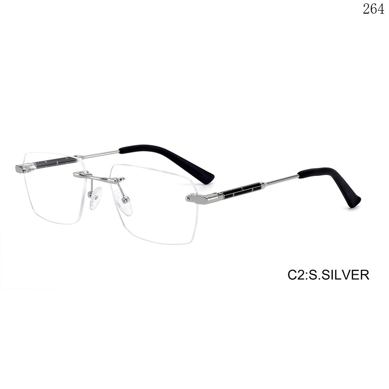 Dachuan Optical 256026 China Supplier New Design Rimless Eyewear Frames with Metal Hinge (7)