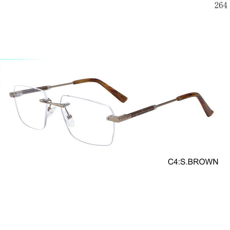 Dachuan Optical 256026 China Supplier New Design Rimless Eyewear Frames with Metal Hinge (9)