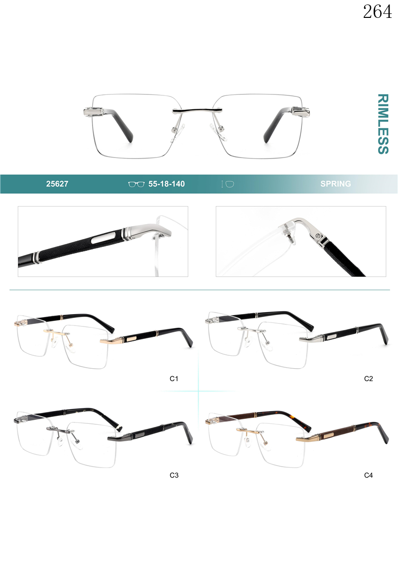 Dachuan Optical 256027 China Supplier New Fashion Rimless Eyewear Frames with Rectangle Frame (1)