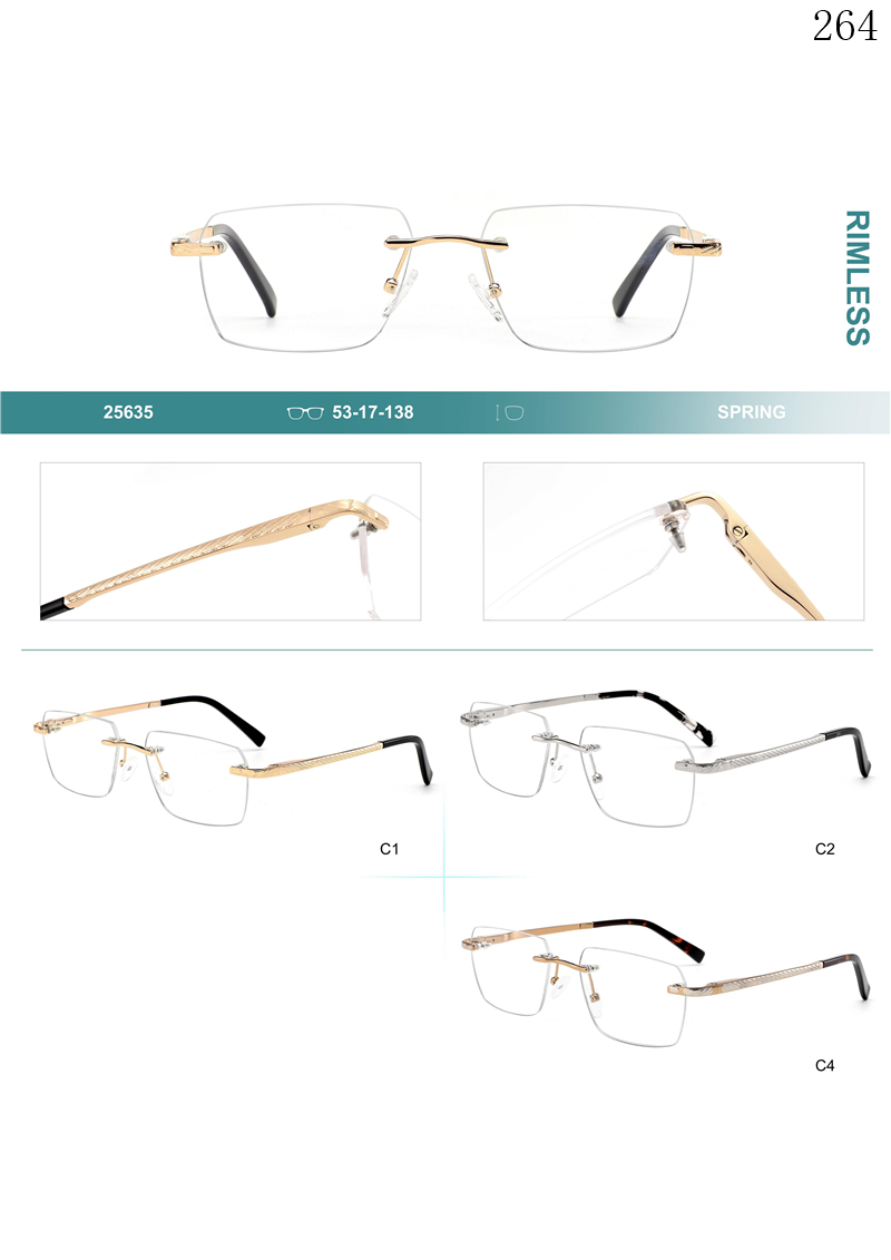 Dachuan Optical 256035 China Supplier Trendy Shapes Rimless Eyeglasses Frames with Good Quality (1)