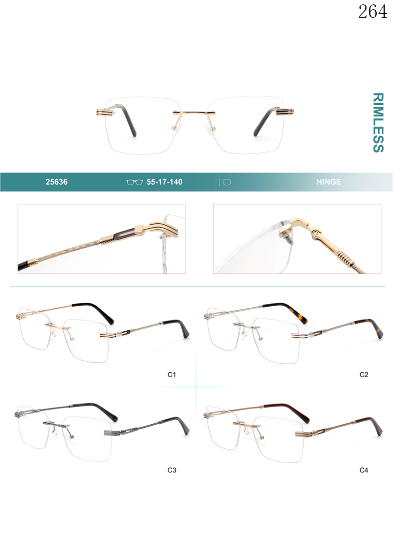 Dachuan Optical 256036 China Supplier Simple Style Rimless Eyeglasses Frames with Unisex Design (2)