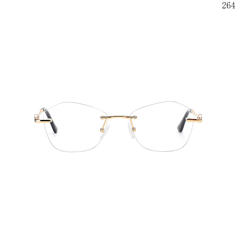 Dachuan Optical 256037 China Supplier Fashion Style Rimless Eyeglasses Frames with Diamonds (2)