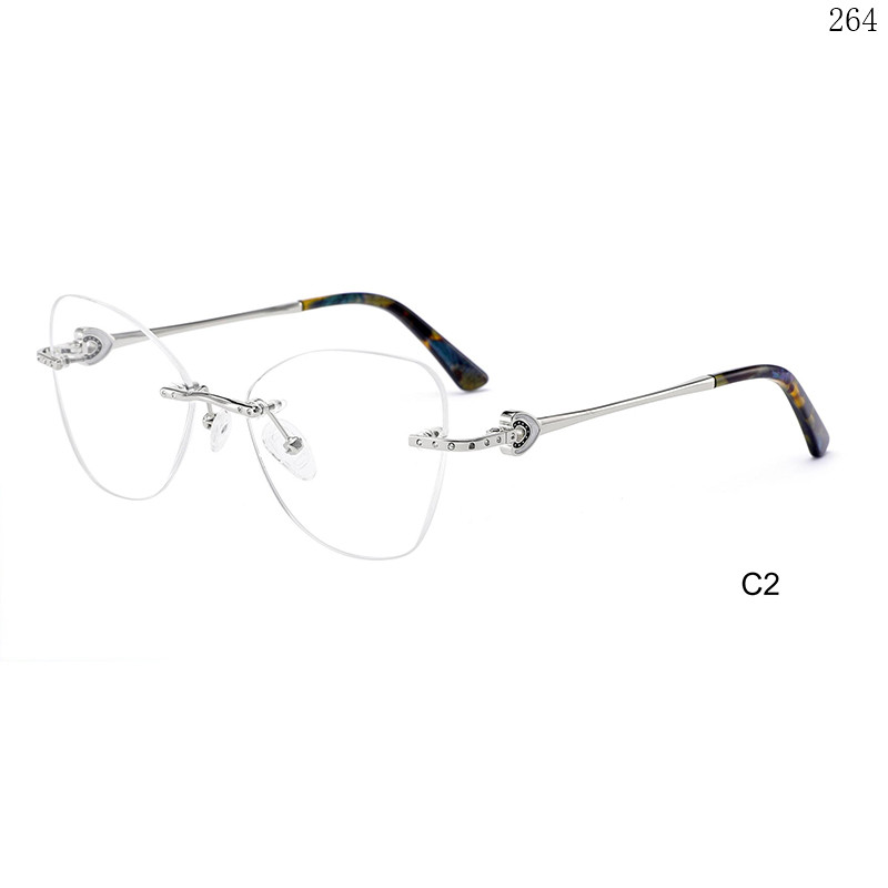 Dachuan Optical 256038 China Supplier Brand New Rimless Eyeglasses Frames with Special Legs (7)