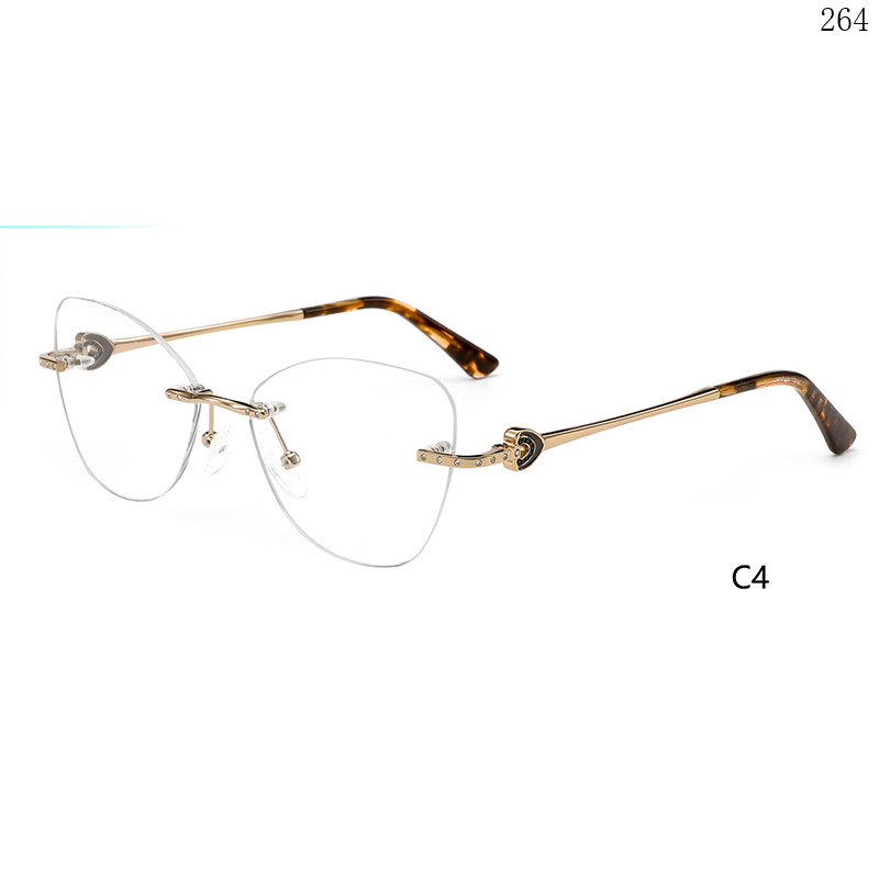 Dachuan Optical 256038 China Supplier Brand New Rimless Eyeglasses Frames with Special Legs (9)