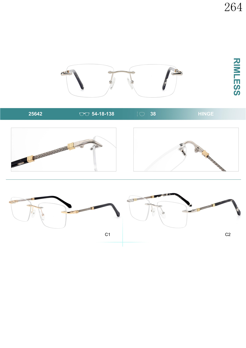 Dachuan Optical 256042 China Supplier Hot Trend Rimless Eyeglasses Frames with Tortoise Color (1)