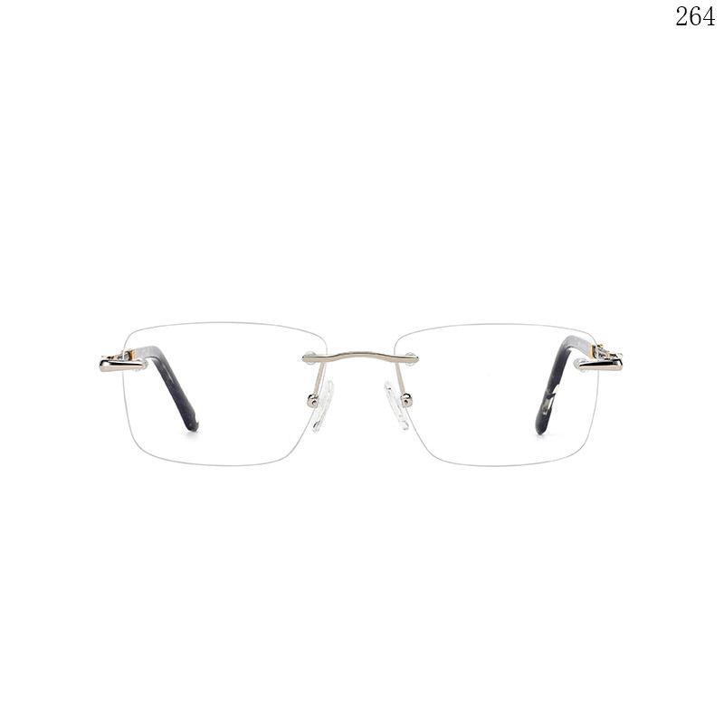 Dachuan Optical 256042 China Supplier Hot Trend Rimless Eyeglasses Frames with Tortoise Color (2)