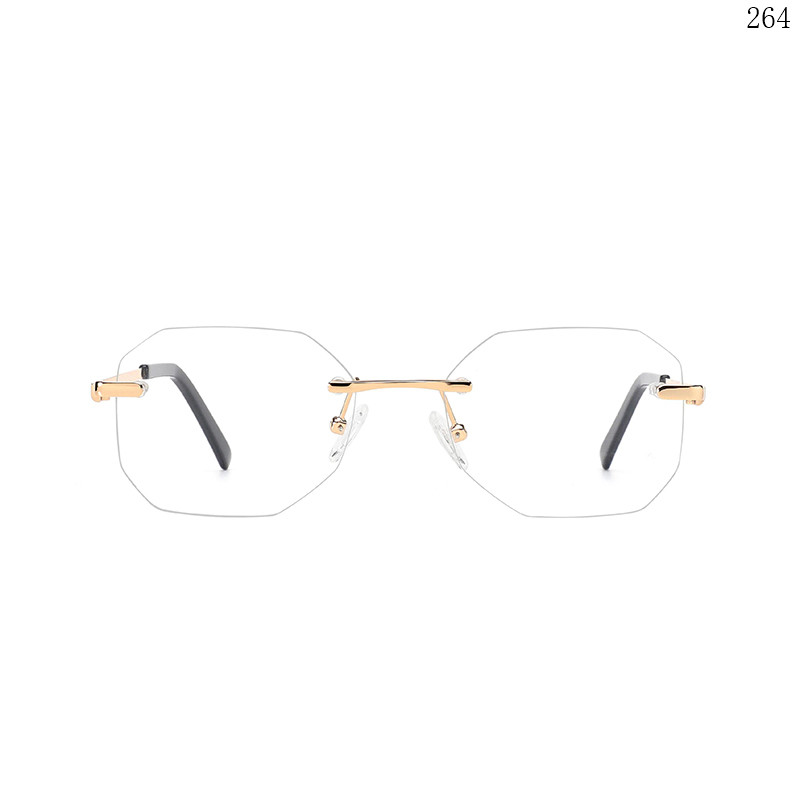 Dachuan Optical 256043 China Supplier Hot Trend Rimless Eyeglasses Frames with Colorful Design (2)