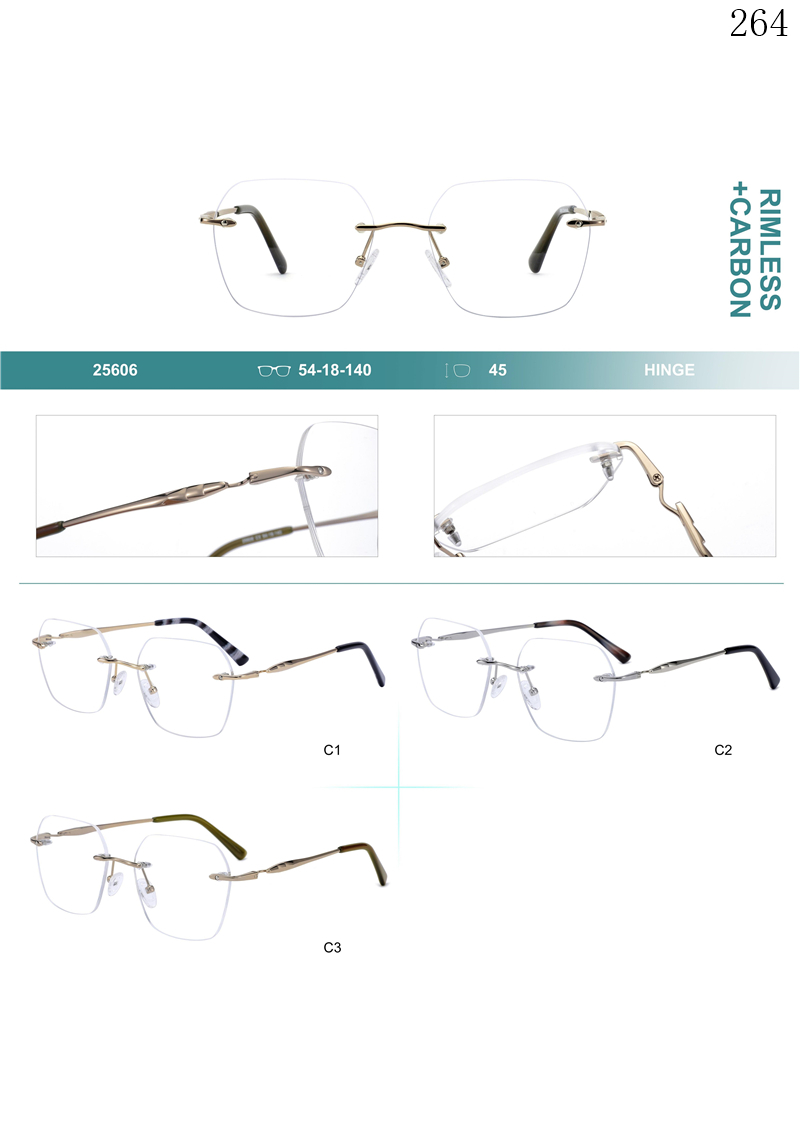 Dachuan Optical 25606 China Supplier Classic Design Rimless Optical Frame with Custom Logo (1)