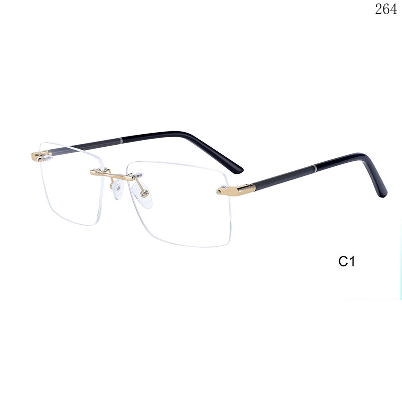 Dachuan Optical 25609 China Supplier Classic Design Rimless Optical Frame with Metal Hinge (6)