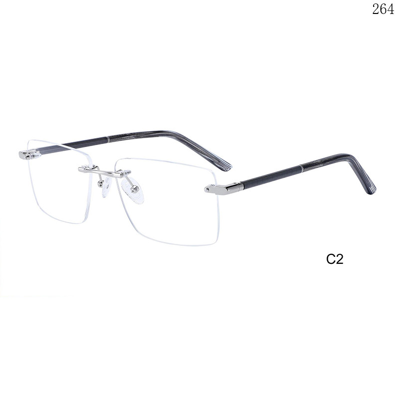 Dachuan Optical 25609 China Supplier Classic Design Rimless Optical Frame with Metal Hinge (7)