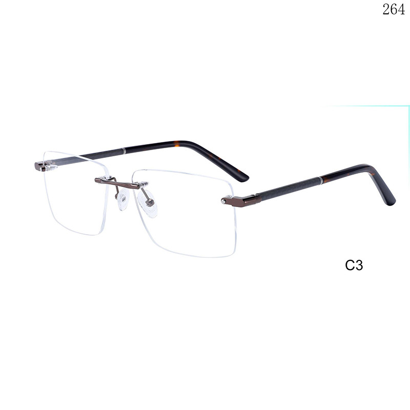 Dachuan Optical 25609 China Supplier Classic Design Rimless Optical Frame with Metal Hinge (8)