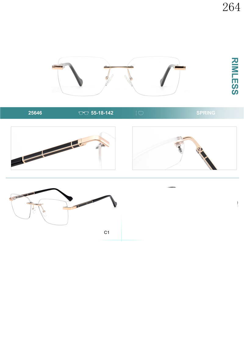 Dachuan Optical 25646 China Supplier High Fashion Rimless Spectacle Frames with Custom Logo  (1)