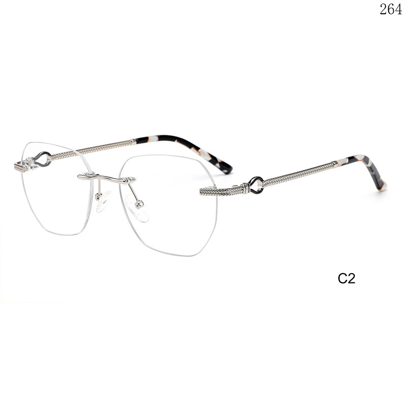 Dachuan Optical 25648 China Supplier Classic DeisgnRimless Spectacle Frames with Colorful Frame (7)