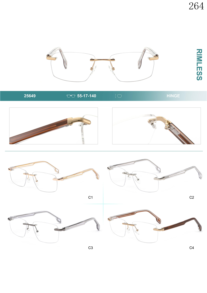 Dachuan Optical 25649 China Supplier Best Selling Rimless Spectacle Frames with Design Your Own (1)