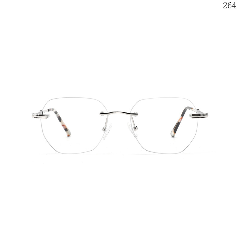 Dachuan Optical 25653 China Supplier Best Sale Rimless Spectacle Frames with Tortoiseshell Color (2)