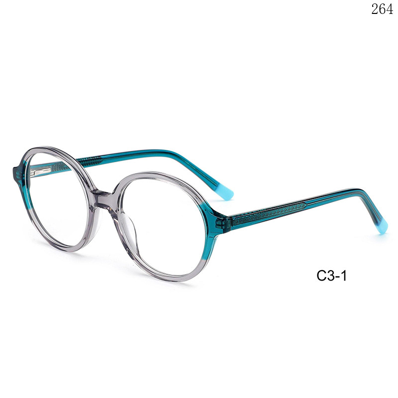 Dachuan Optical BL2803 China Supplier Retro Style Splicing Acetate Optical Glasses with Round Shape (8)