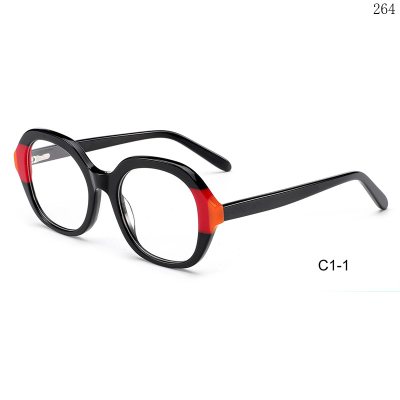 Dachuan Optical BL2815 China Supplier Hot Retro Acetate Optical Glasses with Multicolor Splicing Frame (6)