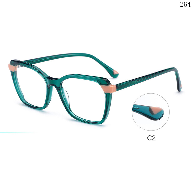 Dachuan Optical BL2825 China Supplier Hot Trends Multicolor Splicing Acetate Optical Eyewear with Spring Hinges (7)