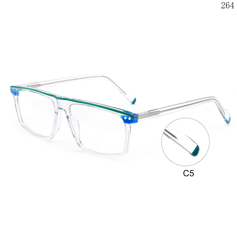 Dachuan Optical BL2849 China Supplier Fashion Multicolor Splicing Acetate Optical Glasses with Flat Top Shape (10)